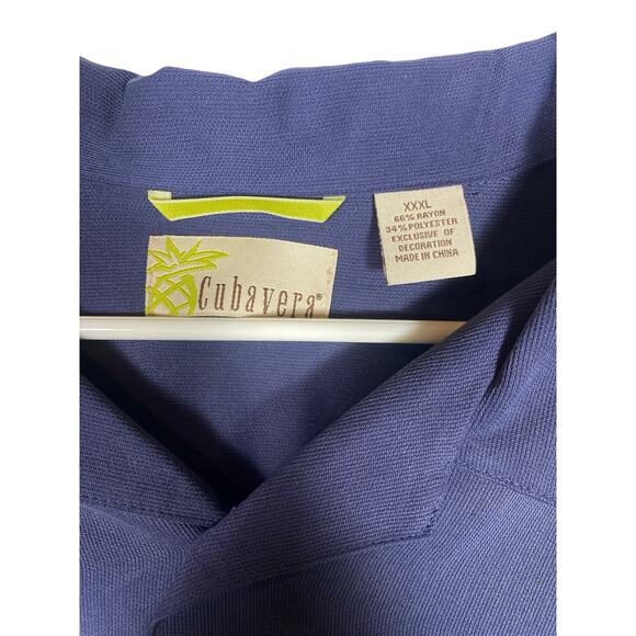 Cubavera Men's Dark Blue short sleeve button down shirt Size XXXL - Picture 4 of 7